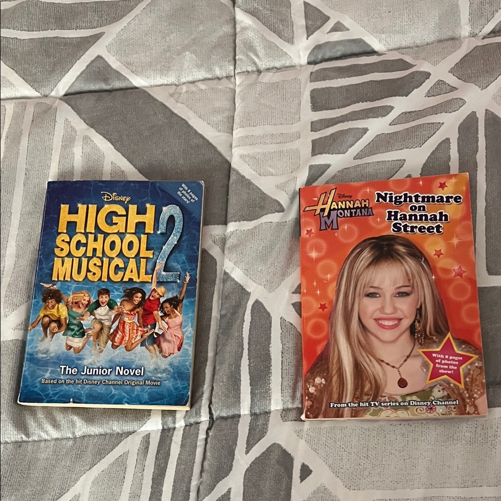 High School Musical 2 & Hannah Montana Books - Blue and Orange Covers